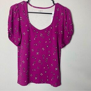 Loft Square Neck Ballon Sleeve Top Size Small NWT
